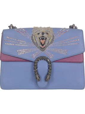 ♥️Gucci Medium Dionysus Embellished Lion Flap Lavender & Pink Shoulder Bag ♥️